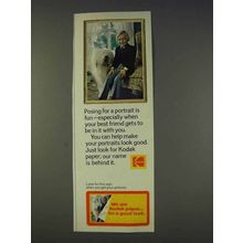 1977 Kodak Paper Ad - Posing for a Portrait is Fun
