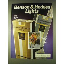 1979 Benson & Hedges Lights 100's Cigarettes Ad - I like Style
