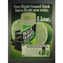 1979 Right Guard Lime Stick Deodorant Ad - Fresh Twist