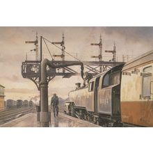 Sunrise At Ashford Railway Station Kent Painting Postcard