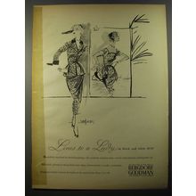 1954 Bergdorf Goodman Dress by Fred Greenberg Ad - Lines to a Lady