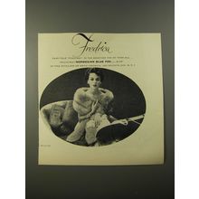 1954 Fredrica Norwegian Blue Fox Fur Stole Ad