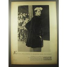 1954 Bergdorf Goodman Fur Overcoat by Leslie Morris Advertisement