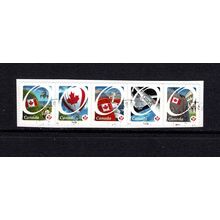 CANADA 2011 CANADIAN PRIDE STRIP OF 5 SELF ADHESIVES FROM BOOKLET VFU CTO