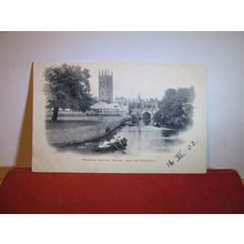 MAGDALEN COLLEGE FROM THE CHERWELL, OXFORD used antique postcard 1903 pm =