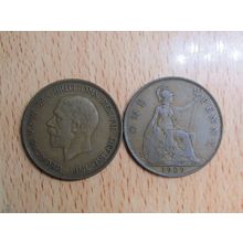 GB 1929 George V Penny Coin