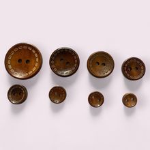 Brown wooden Buttons With Stitch Design 9mm To 25mm Knitting Sewing 2 Hole