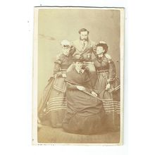 Victorian cdv photo three women & man Scarborough photographer