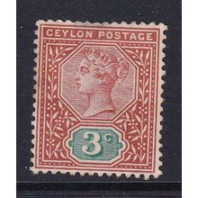 CEYLON 1893-99 CROWN CA WMK 3c MINT SG245