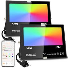 MELPO LED Flood Light Outdoor, 500W Equivalent 5000LM Smart RGB Landscape Lighti