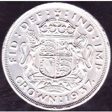 1937 Great Britain 1 Crown (5 Shillings) Silver Coin