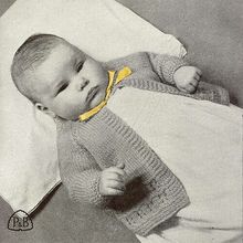 Vintage Baby Knitting Pattern Patons Beetles Cardigan 18-19” Chest in 4 Ply Wool
