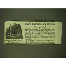1902 Ithaca Conservatory of Music Ad - Conservatory home for lady students