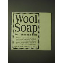 1900 Swift and Company Wool Soap Ad - For Toilet and Bath