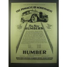 1930 Humber Cars Ad - The pinnacle of achievement