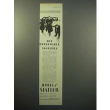 1930 Hotels Statler Ad - The Dependable Statlers
