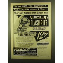 1953 Norwood Flashrite Exposure Meter Ad - First Time
