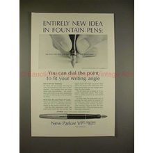 1962 Parker VP Pen Ad - Entirely New Idea in Pens!!