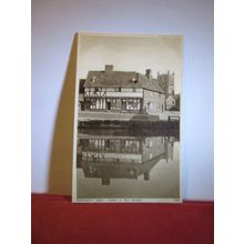 TOWER & OLD HOUSES, TEWKESBURY ABBEY, GLOUCESTERSHIRE unused vintage postcard =