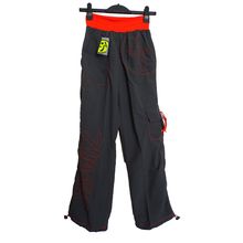 Zumba Logo Cargo Pants Dark Shadow Grey Orange S UK 10