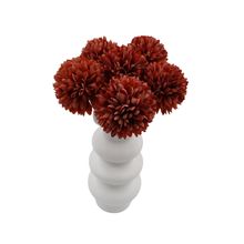 Woodside Home Living Artificial Chrysanthemum Ball Flowers - Dark Orange Set 6