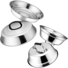 4Pack Cheese Melting Dome for Griddle, Leonyo 2Pcs 12.5" & 2Pcs 9" round Basting