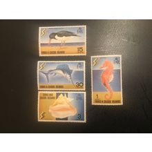 ICOLLECTZONE Turks and Caicos 232-235 VF NH fish