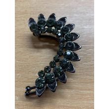 VINTAGE FULL EAR EARCUFF BLACK STONES EARRING 15.74 GRAMS 6cm-LONG (P3)