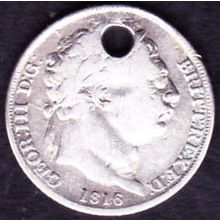 1816 Great Britain 6 Pence Silver Coin