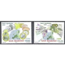 San Marino 2001 Michel 1980 - 1981 Neuf ** Cote (2006) 4.00 Euro l'Euro
