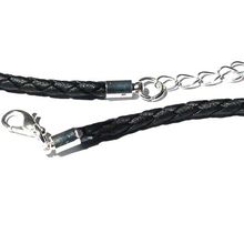 Black Braided Faux Leather 20 Inch 3mm Necklace w/ extender