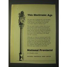 1958 National Provincial Bank Ad - This Electronic Age