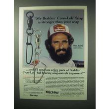 1983 Berkley Cross-Lok Snap-Swivel Ad - Paul Elias