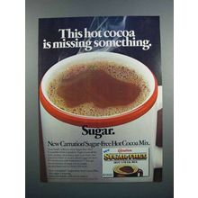 1983 Carnation Sugar-Free Hot Cocoa Mix Ad - Missing