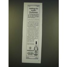1990 Fleur Du Cap Chardonnay Wine Ad - Challenge for world's Chardonnays