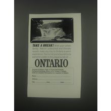 1962 Ontario Canada Ad - Take a break