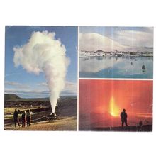 multiview, GEYSER AT NAMASKARO, ICELAND..used postcard 1969 postmark #