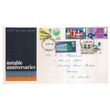NOTABLE ANNIVERSARIES, 2nd April, 1969 FDC. first day cover (a)
