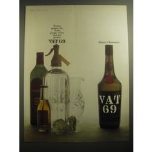 1965 Vat 69 Scotch Ad - Water, ginger ale, Soda, ginger wine and ice