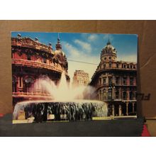 DE FERRARI SQUARE, GENOVA, ITALY unused vintage postcard =