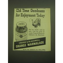 1945 Crosse & Blackwell Orange Marmalade Ad - Old Time goodness for enjoyment