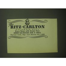 1946 The Ritz-Carlton Atlantic City Ad - Every Room with Ocean View