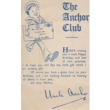 The Uncle Anchor Birthday Club Sailor Antique PB Postcard
