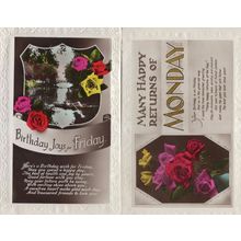 Many Happy Returns of Monday Friday 2x Greetings Postcard