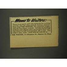 1956 The Writer Magazine Ad - Memo to Writers
