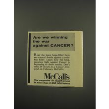 1956 McCall's Magazine Ad - Are we winning the war against cancer?