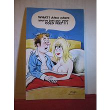 SAUCY SEASIDE POSTCARD unused CARDTOON 21 comic humour cold feet =