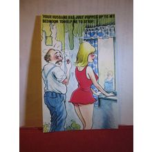 SAUCY SEASIDE POSTCARD unused CARDTOON c73 comic humour stripping =
