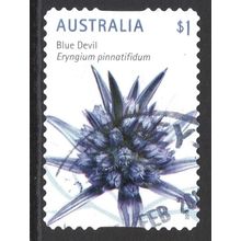 AUSTRALIA 2015: WILDFLOWERS - $1 BLUE DEVIL USED (G8)