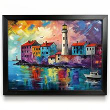 Lighthouse Wall Art Oil Style Landscape Oil Lighthouse Art Print Office Picture